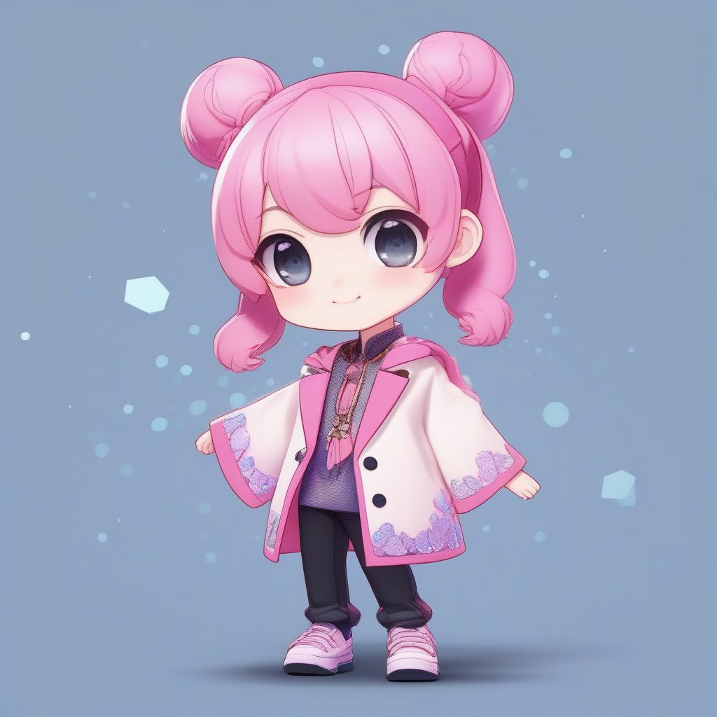 K-Pop舞台偶像风Chibi女孩AI教程：如何用光追和鲜艳色彩打造爆款人设