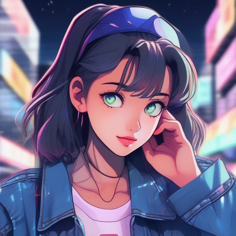 酷感90年代VHS动漫少女肖像