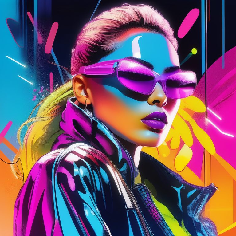 酷炫Y2K时尚插画肖像