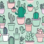 快乐小多肉:海沫绿背景下的手绘盆栽涂鸦 4 kuai le xiao duo rou hai mo lyu bei jing xia de shou hui pen zai tu ya