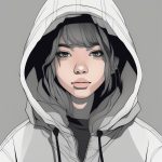 宽大连帽衫少女:仅露出眼睛的极简神秘感肖像 7 kuan da lian mao shan shao nyu jin lou chu yan jing de ji jian shen mi gan xiao xiang