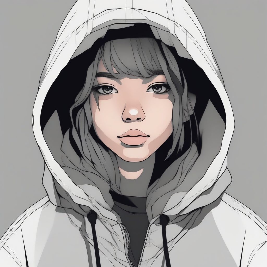 宽大连帽衫少女:仅露出眼睛的极简神秘感肖像 37 宽大连帽衫少女:仅露出眼睛的极简神秘感肖像