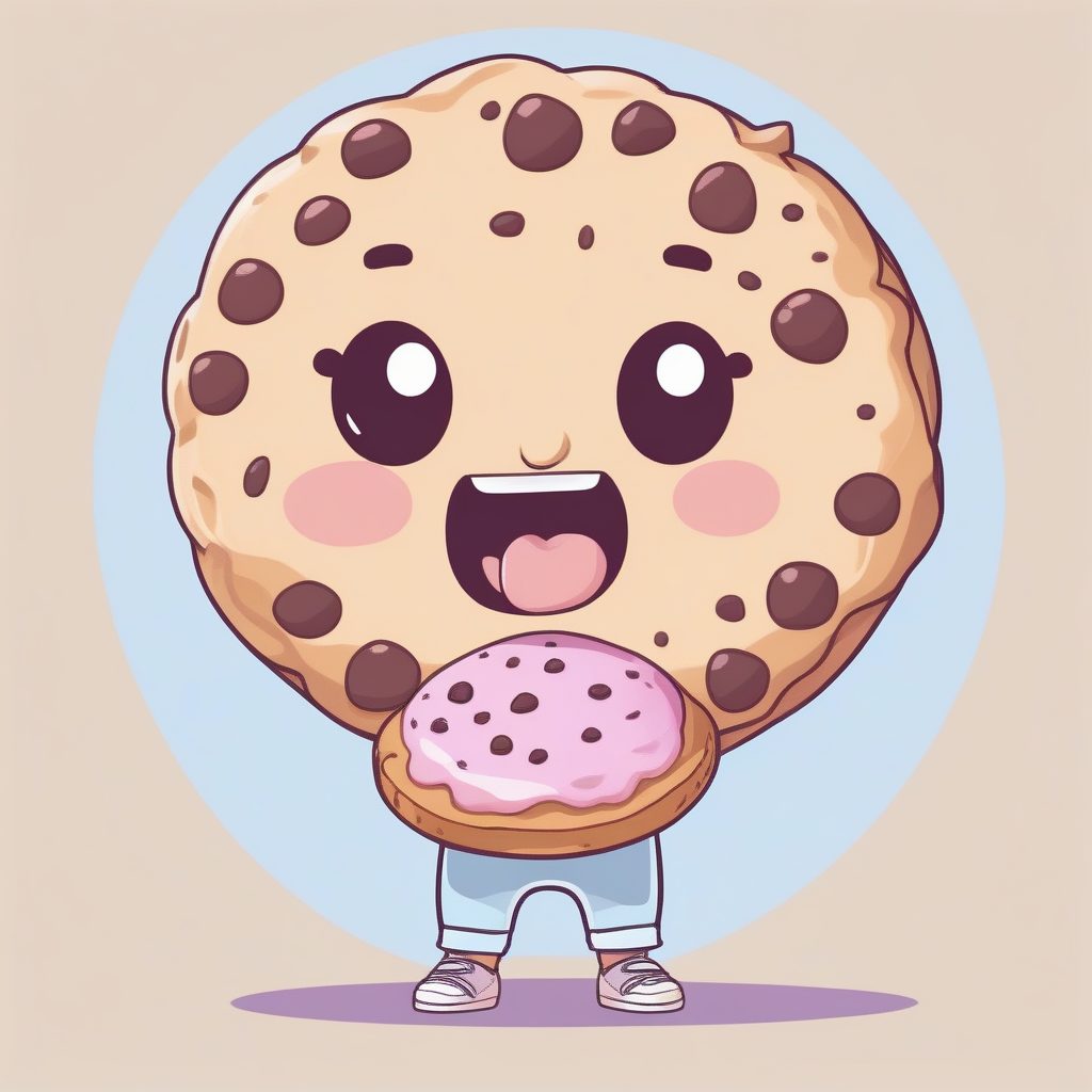 马卡龙美食家:抱着超大曲奇的Q版男孩全身插画 25 马卡龙美食家:抱着超大曲奇的Q版男孩全身插画