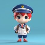 盲盒潮玩3D模型:Q版水手服红发男孩全身站立AI提示词 6 mang he chao wan 3d mo xing q ban shui shou fu hong fa nan hai quan shen zhan li ai ti shi ci