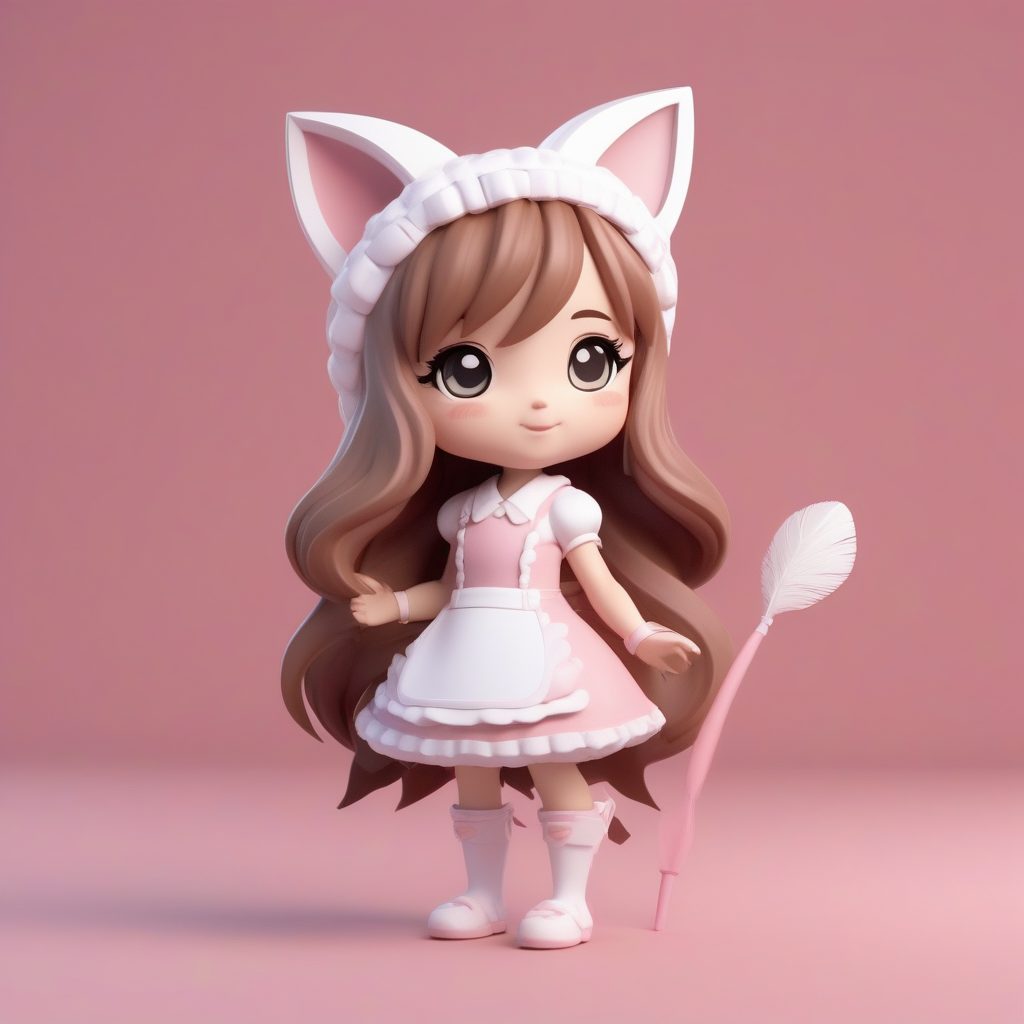 盲盒风3D Q版猫娘女仆 | 极简卡通角色设计教程