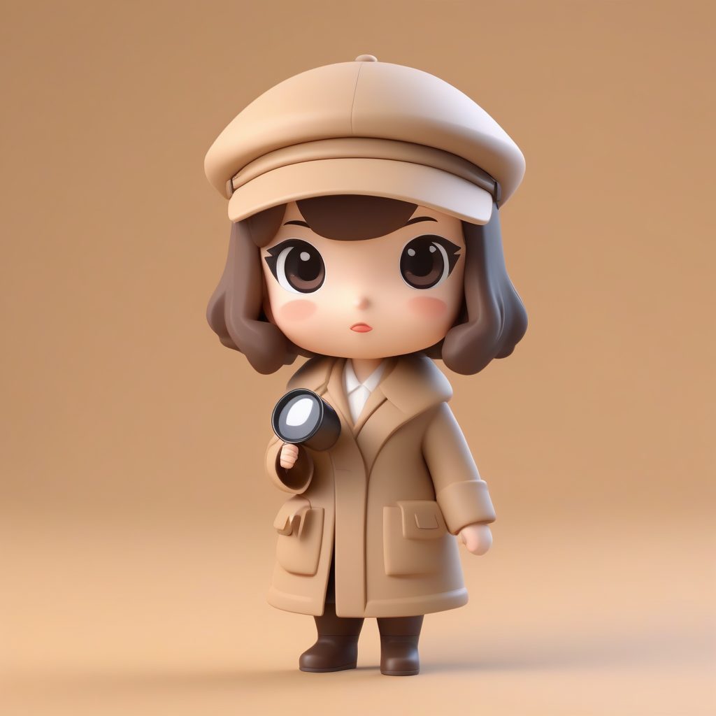 盲盒手办风Q版侦探女孩全身像AI绘画提示词深度解析