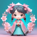 mang he shou ban ji fen qing han fu q ban nyu hai 3d xuan ran zhan zi tu