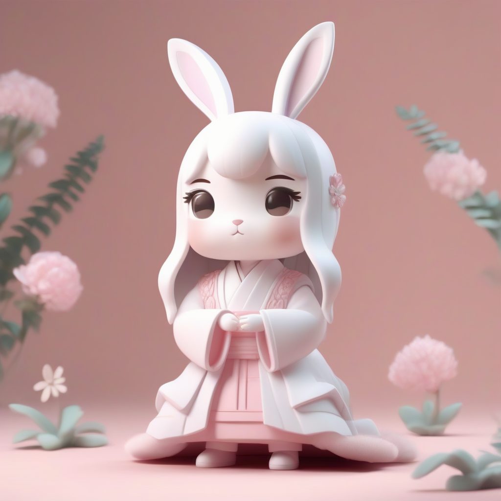 盲盒治愈系:抱着雪兔的Q版汉服少女3D站立手办 27 盲盒治愈系:抱着雪兔的Q版汉服少女3D站立手办