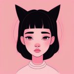 mao er shao nyu de ke ai xuan yan chun fen se bei jing ji jian zhu yi cha hua