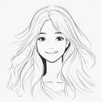 梦幻白底:简约长发少女的治愈微笑头像 6 meng huan bai di jian yue chang fa shao nyu de zhi yu wei xiao tou xiang