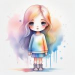 梦幻彩虹晕染:柔和模糊边缘的抽象水彩Q版女孩 5 meng huan cai hong yun ran rou he mo hu bian yuan de chou xiang shui cai q ban nyu hai