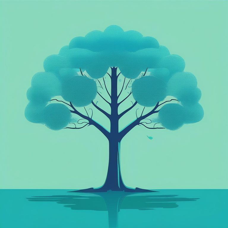 梦幻超现实极简风景 | 一棵蓝色大树