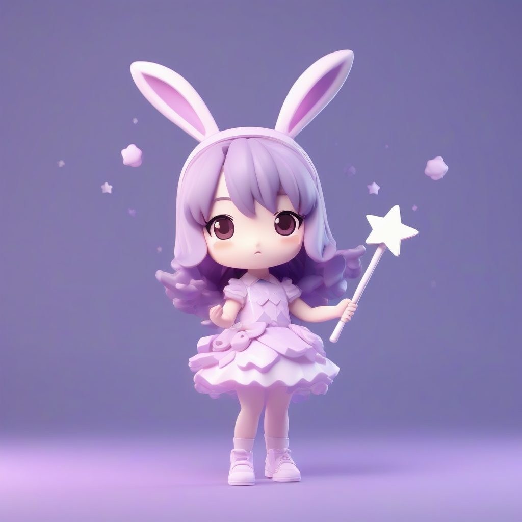 梦幻魔法少女：星光闪耀的Q版兔耳娘全身照