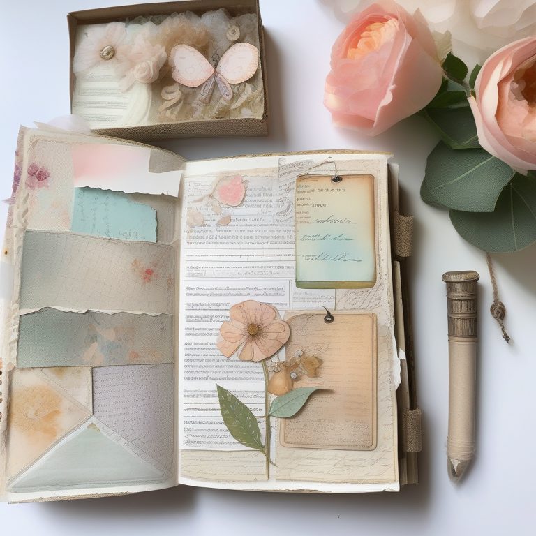 梦幻水彩拼贴日记页面