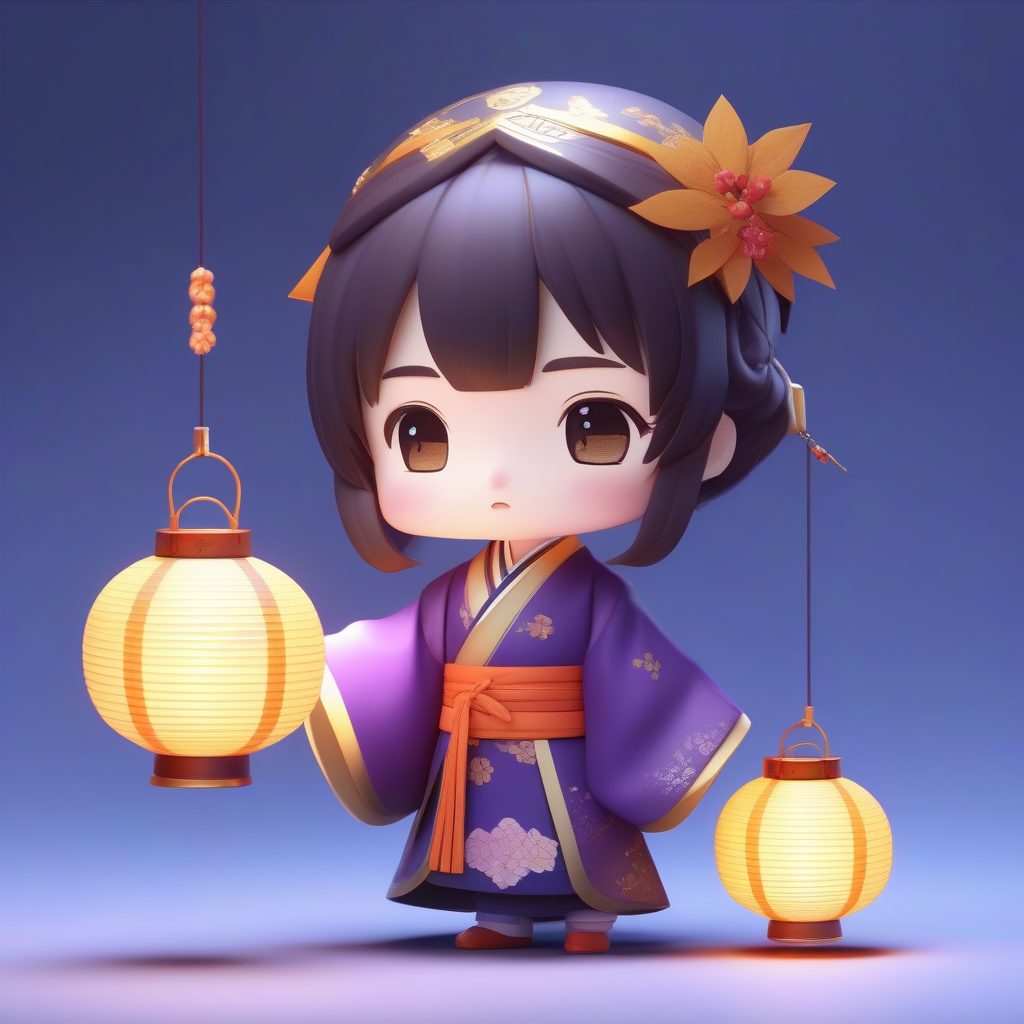 梦幻提灯Q版汉服:秋色系全身站立超清插画 3 梦幻提灯Q版汉服:秋色系全身站立超清插画