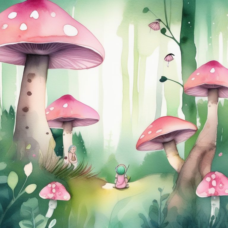 梦幻童趣绘本场景:森林里的精灵