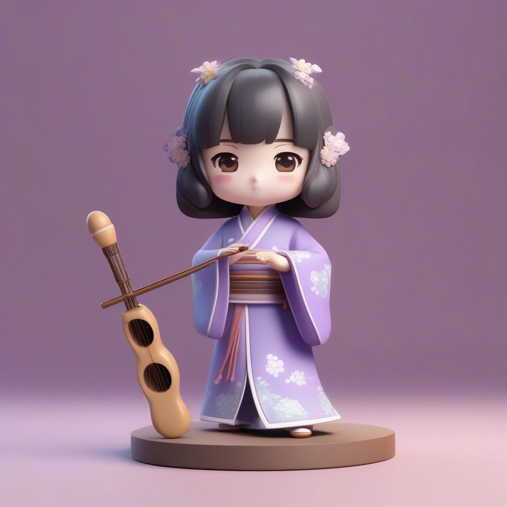 梦幻魏晋风Q版汉服:怀抱琵琶的3D盲盒全身图