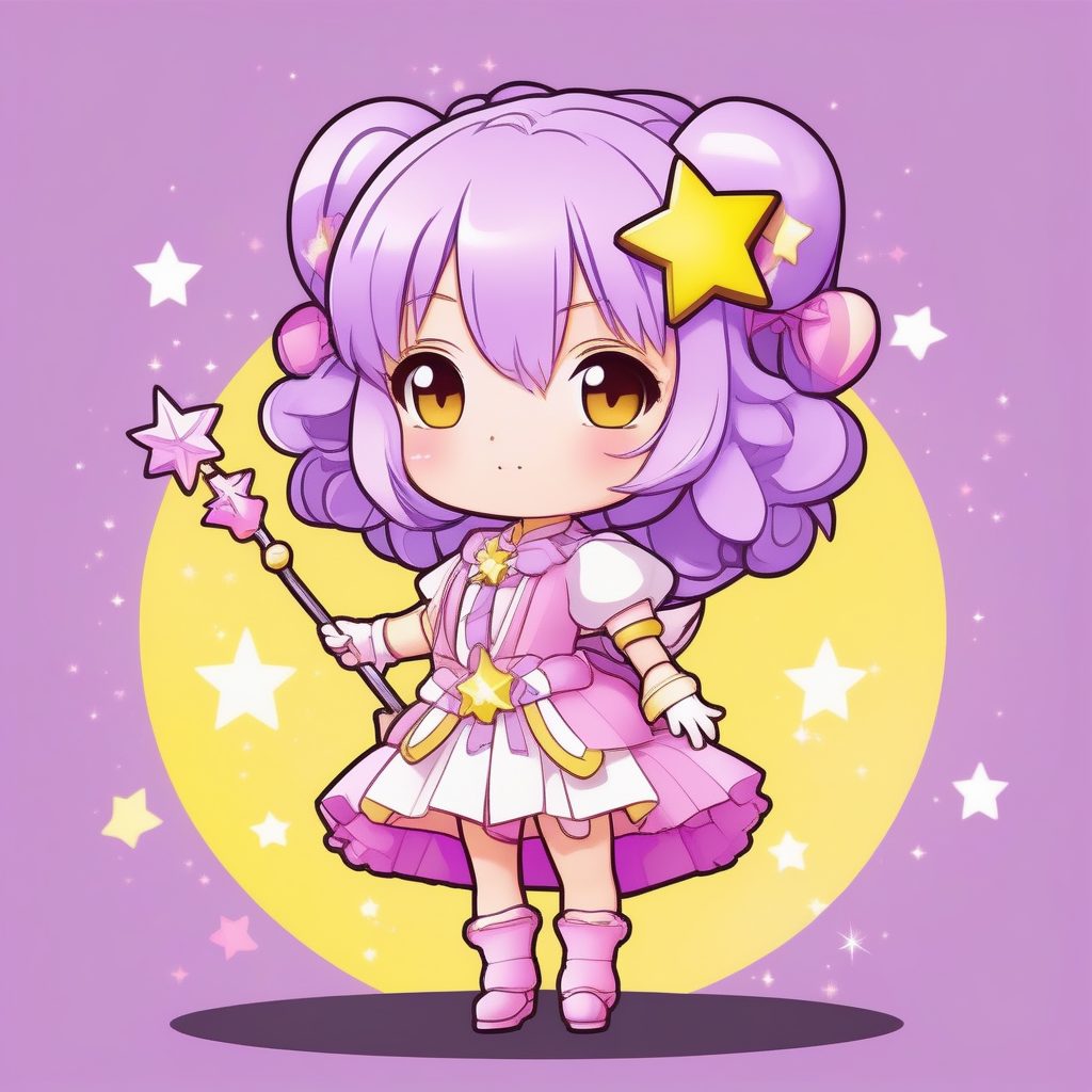 梦幻星光：可爱魔法少女Q版极简动漫角色立绘