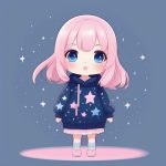 梦幻星空主题Q版女孩极简数字绘画提示词 5 meng huan xing kong zhu ti q ban nyu hai ji jian shu zi hui hua ti shi ci