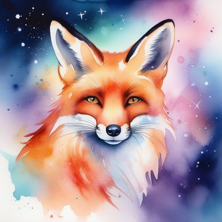 梦幻银河动物水彩肖像