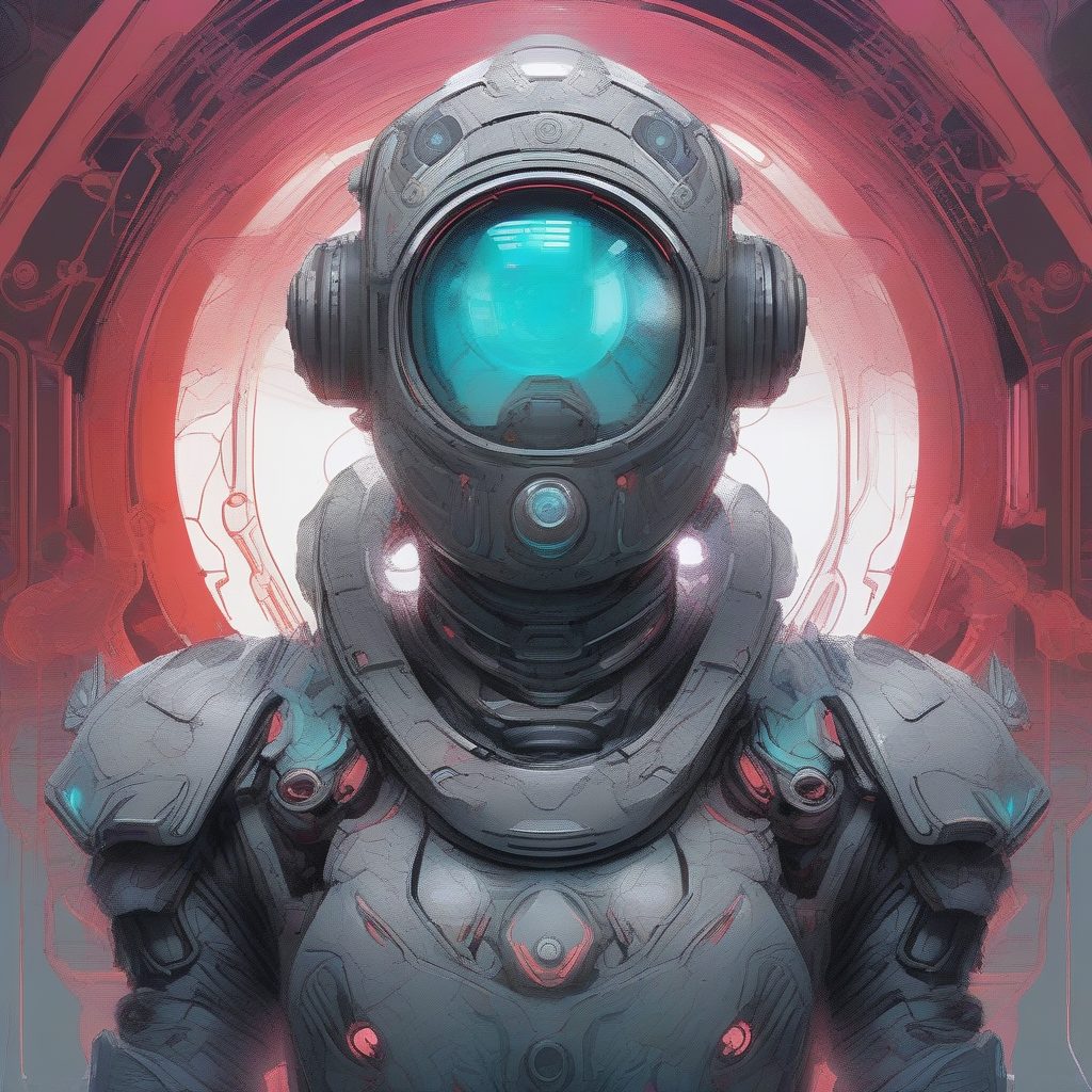 梦境导航者：数据错乱下的海洋机甲艺术