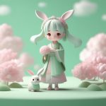 萌兔相伴:极简Q版汉服少女Octane渲染全身站姿图 5 meng tu xiang ban ji jian q ban han fu shao nyu octane xuan ran quan shen zhan zi tu