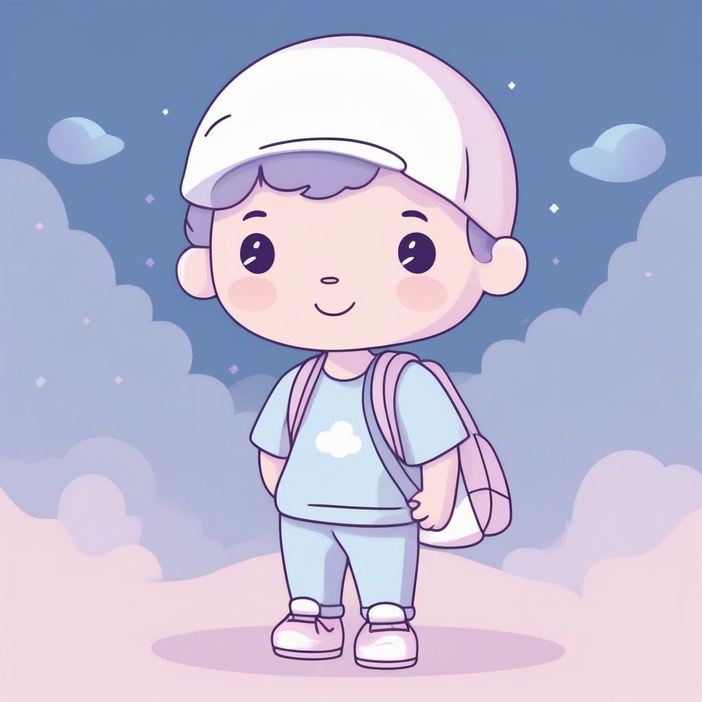 萌系蜡笔小男孩手拿云朵 | Q版全身站立涂鸦风AI提示词 33 萌系蜡笔小男孩手拿云朵 | Q版全身站立涂鸦风AI提示词