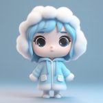 meng xi nian tu mang he yun duo q ban nyu hai 3d xuan ran tu rou he yuan run xian tiao