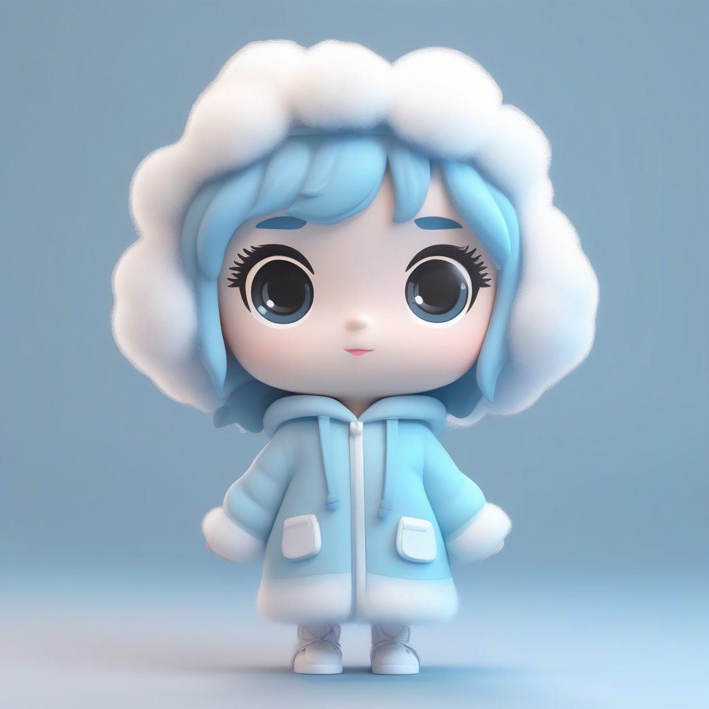 萌系粘土盲盒:云朵Q版女孩3D渲染图,柔和圆润线条 1 萌系粘土盲盒:云朵Q版女孩3D渲染图,柔和圆润线条