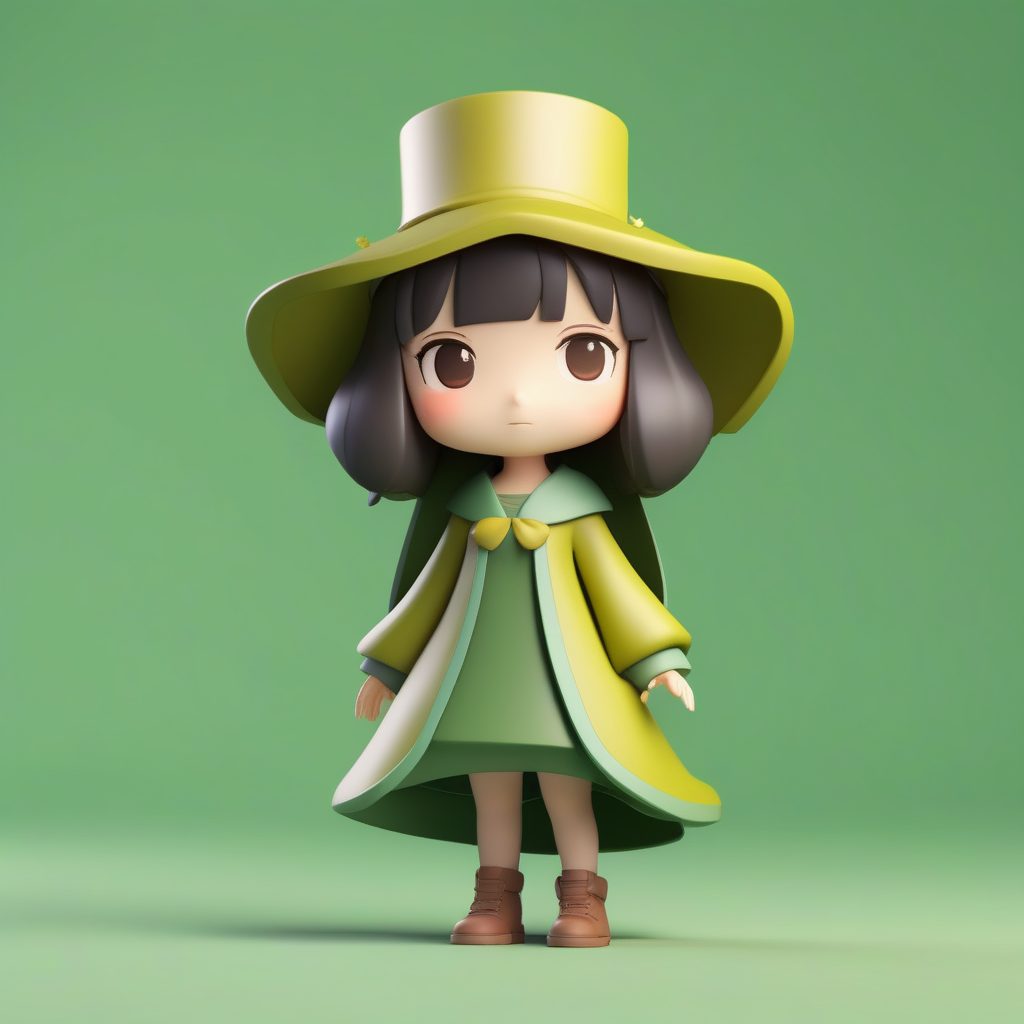 迷路地图：拿着颠倒地图的Q版迷糊公主C4D渲染