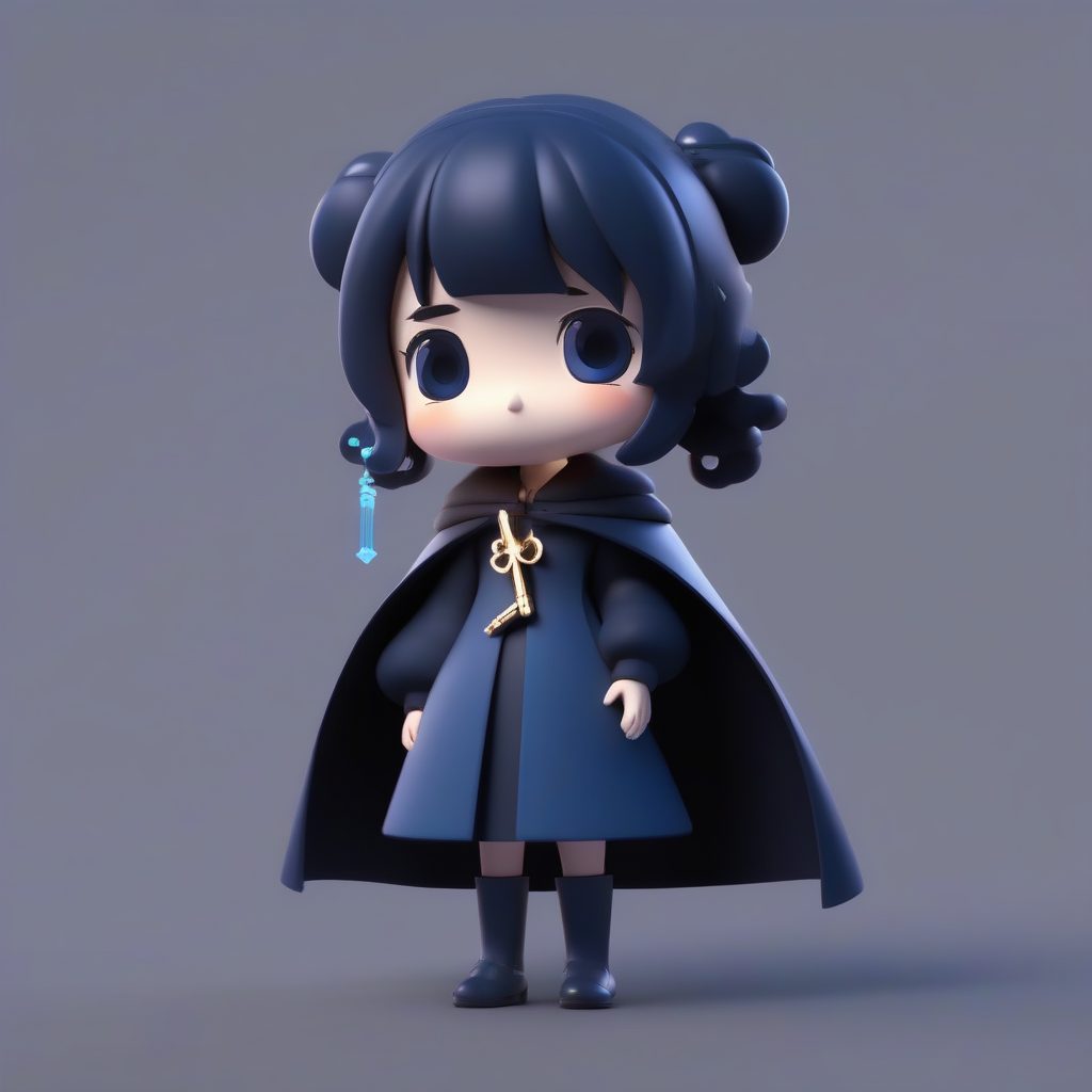 秘密潜行：手持发光钥匙的Q版在逃公主C4D模型