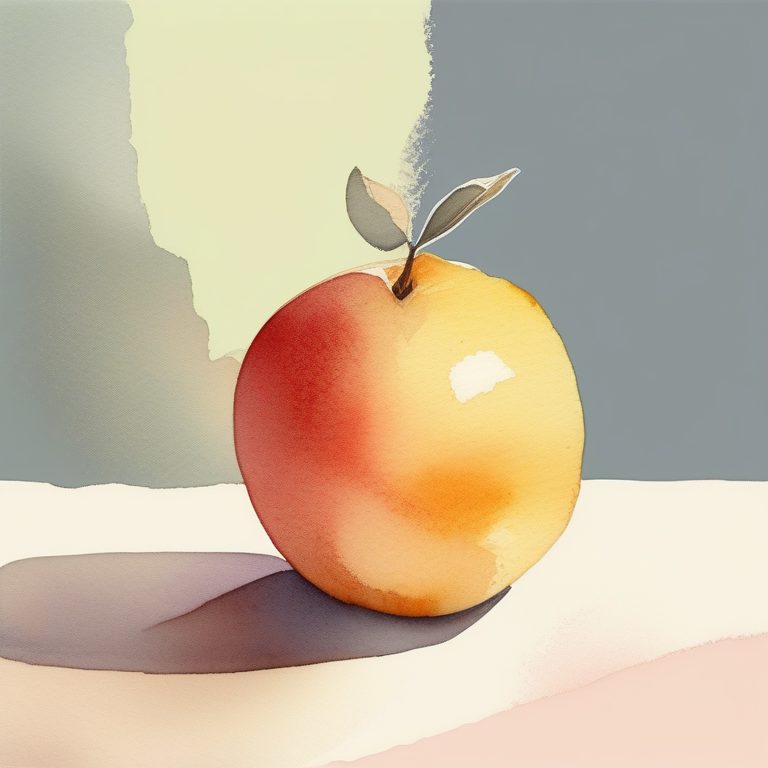 迷你极简静物水彩画