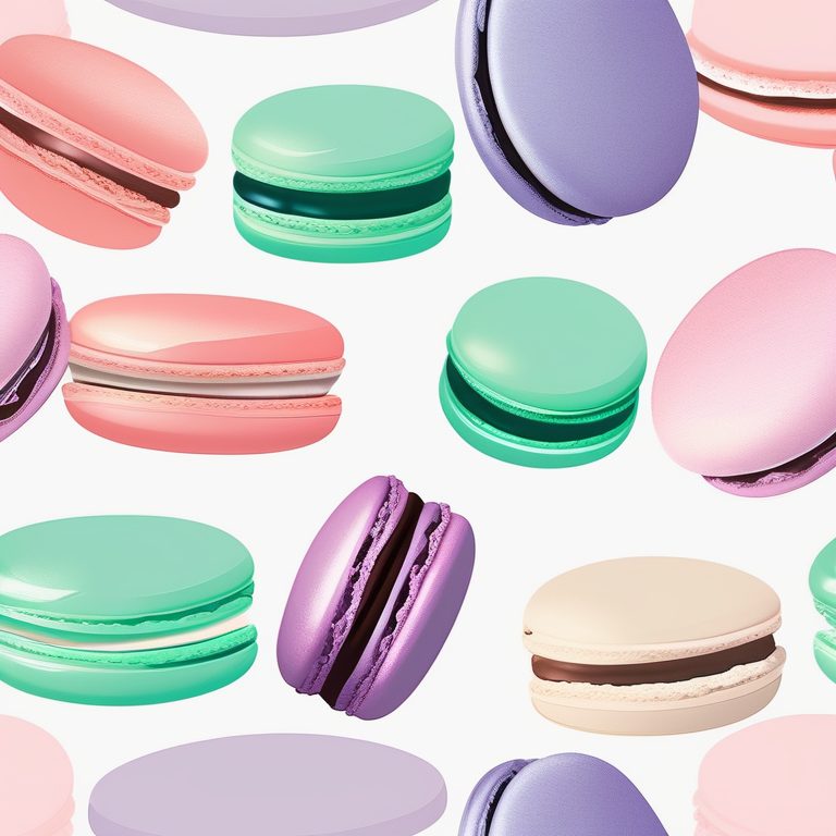 迷你极简美食:马卡龙甜点静物