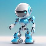 迷你金属机器人:Q版角色敬礼动作,机甲元素与天空蓝背景3D渲染 7 mi ni jin shu ji qi ren q ban jue se jing li dong zuo ji jia yuan su yu tian kong lan bei jing 3d