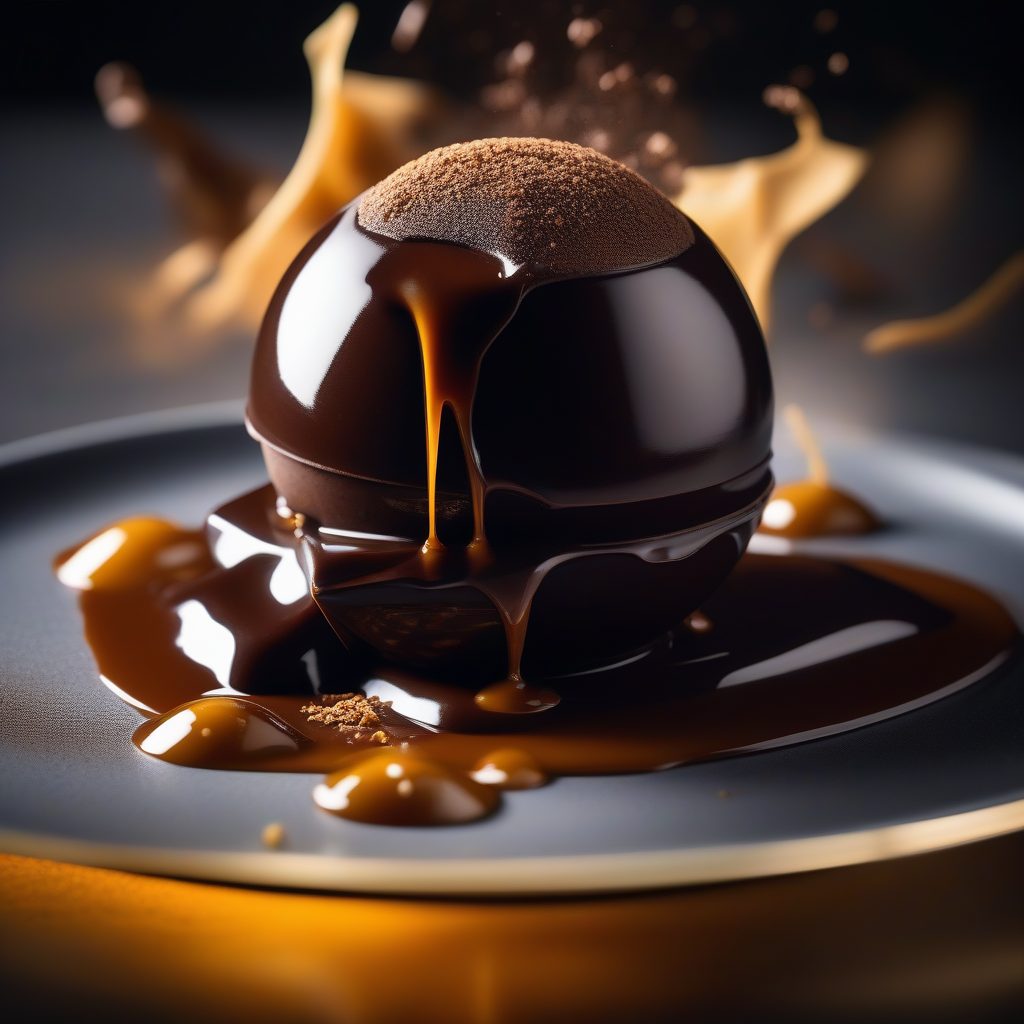 米其林视觉盛宴：咸焦糖巧克力球微距美食摄影
