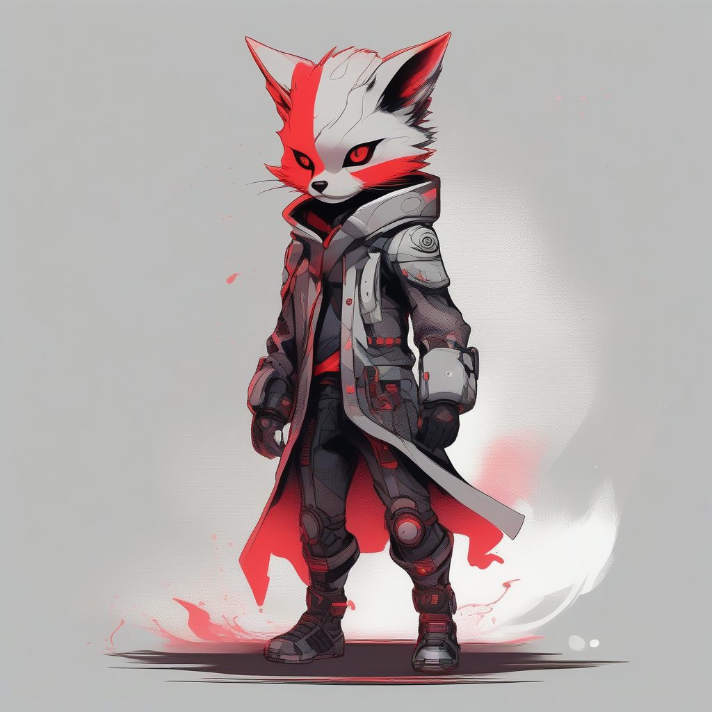 迷雾中的线条：Q版男孩的优雅墨线与未来主义融合