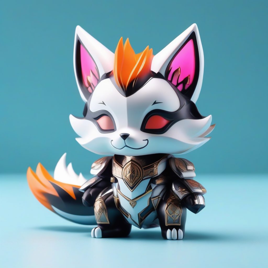 爆款SD/MJ提示词：高光仿Pop Mart盲盒手办！超可爱“机甲狐狸”Q版3D渲染秘籍