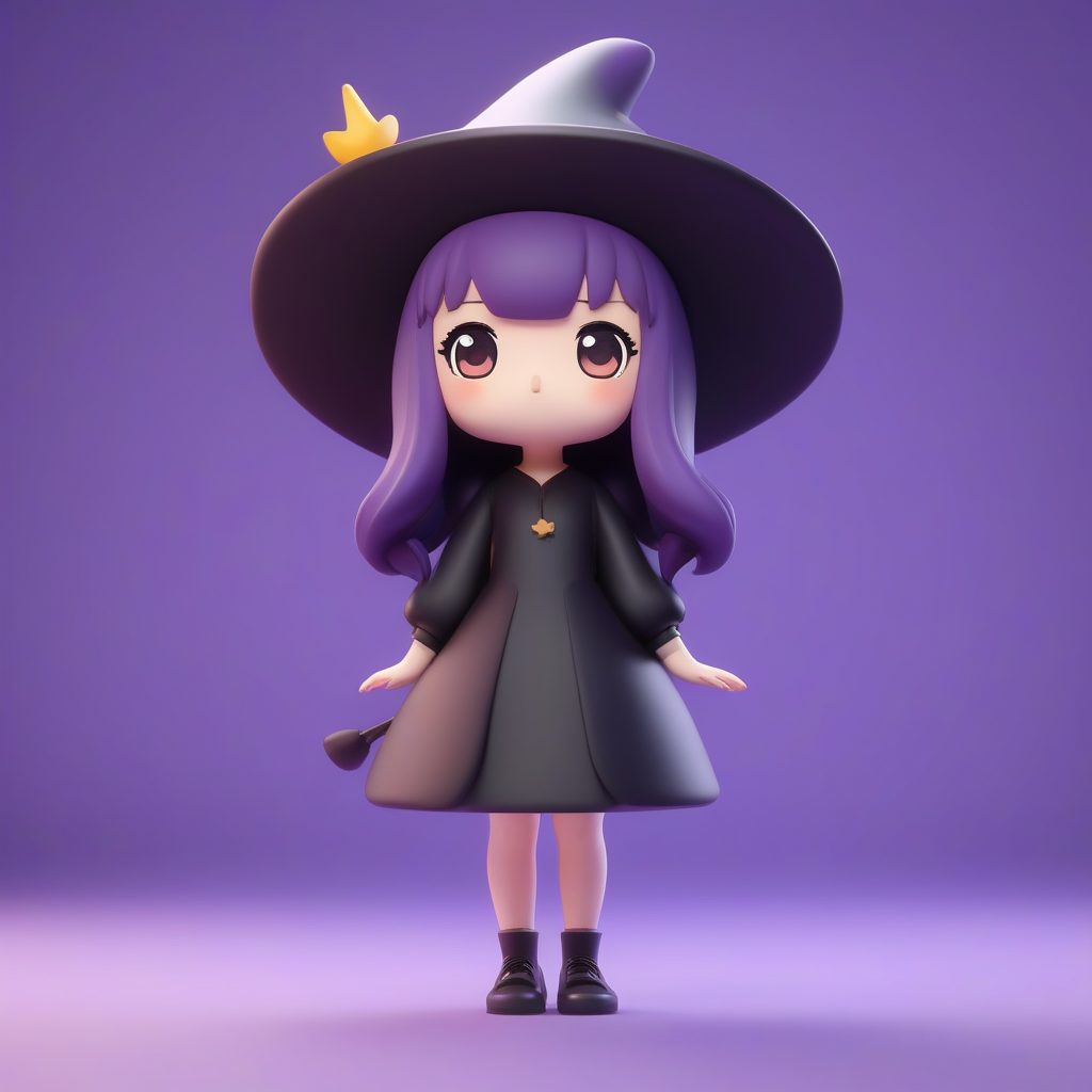 魔法主题极简Q版女孩粘土盲盒3D模型