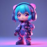 ni hong dian jing q ban shao nyu mang he c4d gao guang 3d mo xing hei an chun zi bei jing