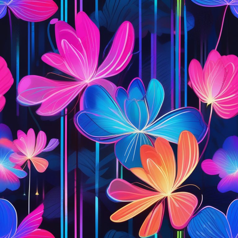 霓虹风时尚抽象花朵景观