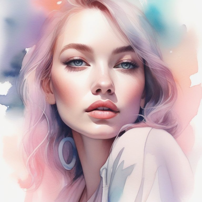 霓虹梦幻的时尚肖像