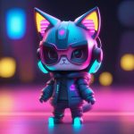 ni hong sai bo mao er niang q ban mang he c4d guang zhui xuan ran tu