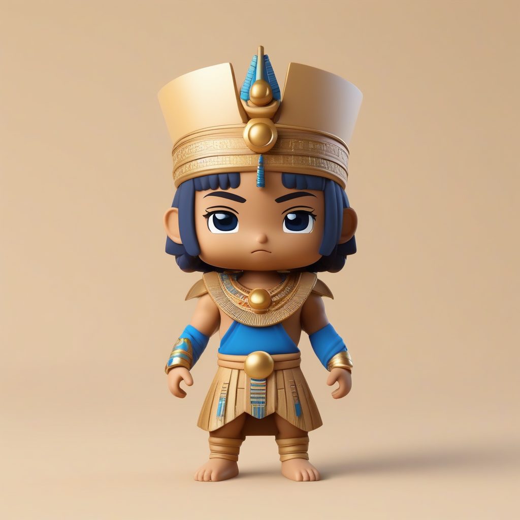 粘土3D盲盒Q版古埃及探险家男孩AI绘画提示词