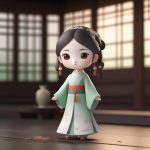 粘土风国风少女:C4D光线追踪竹林主题汉服全身像 6 nian tu feng guo feng shao nyu c4d guang xian zhui zong zhu lin zhu ti han fu quan shen xiang