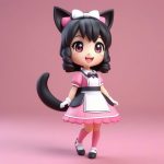 nian tu feng q ban hei fa shuang ma yi mao er nyu pu gao pin zhi 3d mang he xuan ran tu