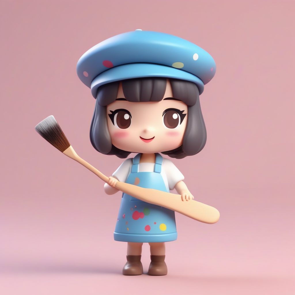 粘土盲盒艺术家Q版动漫女孩全身像