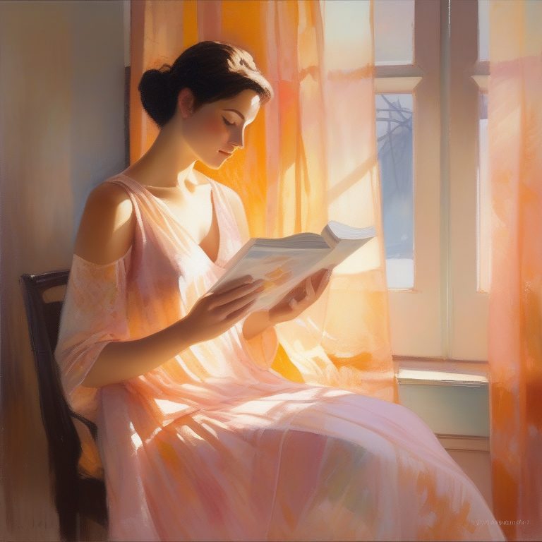 暖色印象人物肖像中的温馨午后