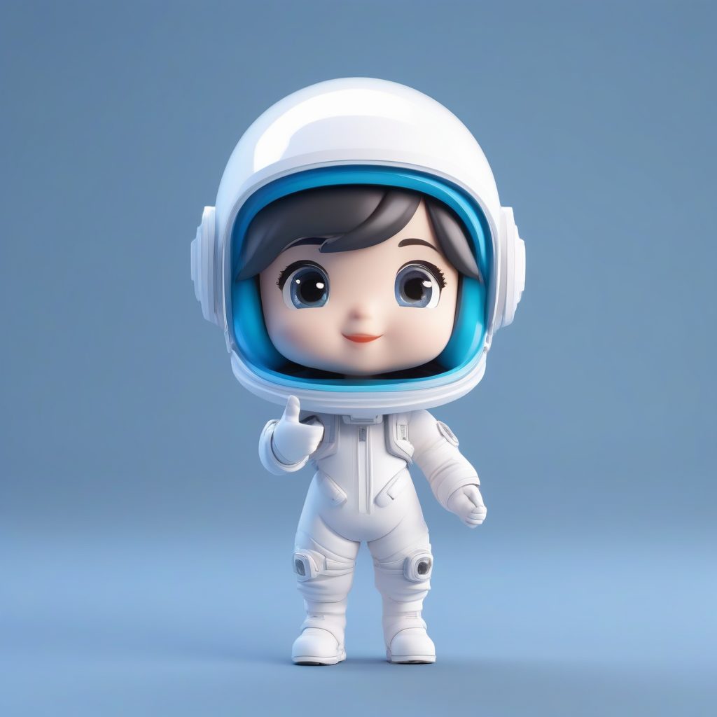 Octane高反射Q版宇航员:悬浮姿势与圆头盔3D渲染图 3 Octane高反射Q版宇航员:悬浮姿势与圆头盔3D渲染图