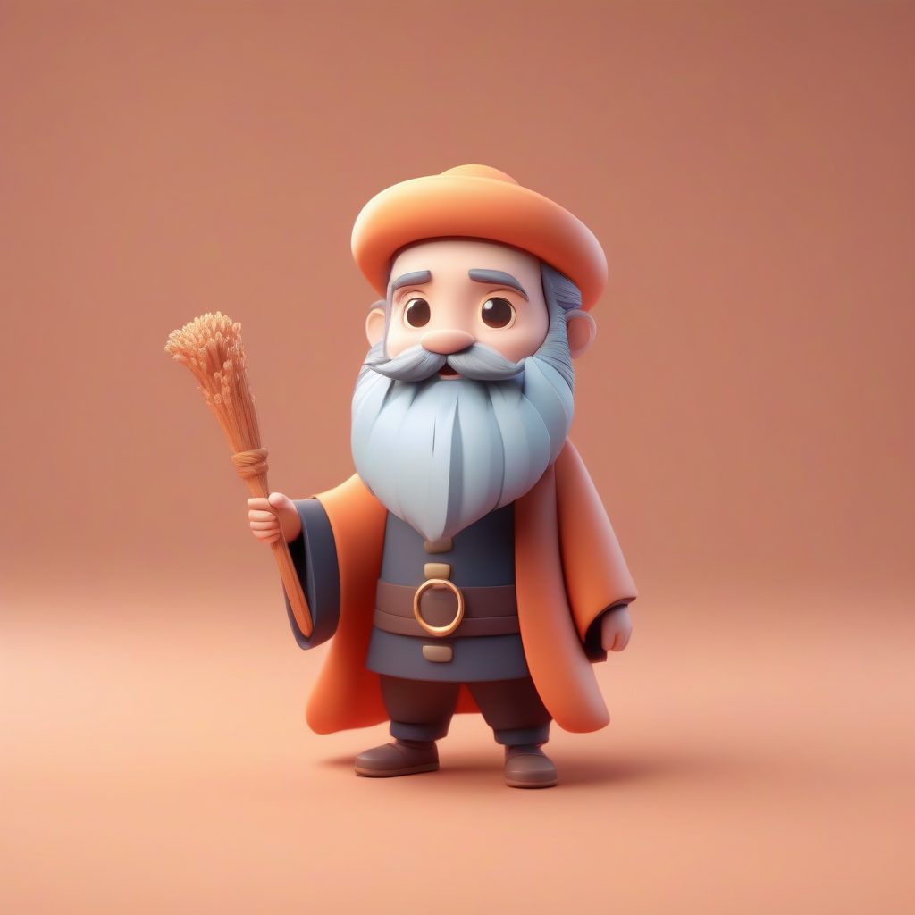 Octane渲染故事老人：戏剧性表情的卡哇伊Q版站立照