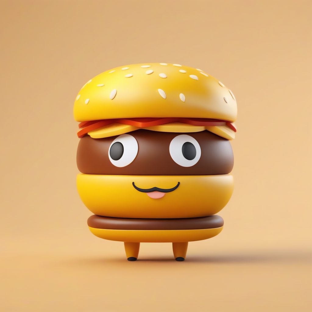 Octane渲染Q版汉堡:3D粘土化全身,芝士拉丝细节 23 Octane渲染Q版汉堡:3D粘土化全身,芝士拉丝细节